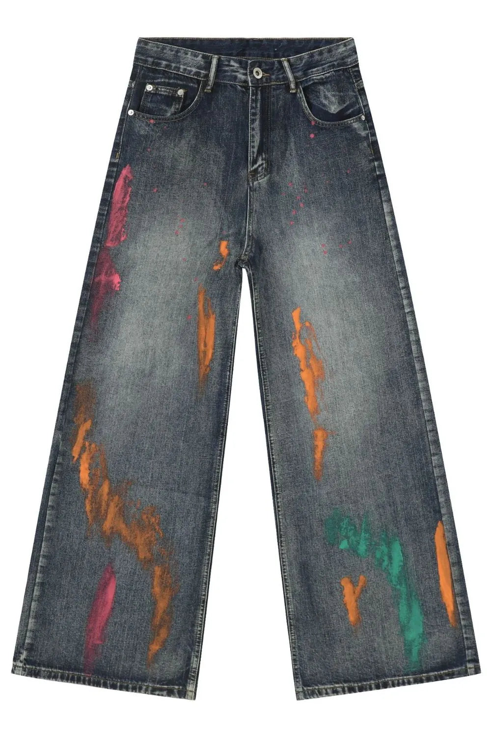 TEEK - Mens Splash Print Wide Leg Jeans JEANS TEEK Trend