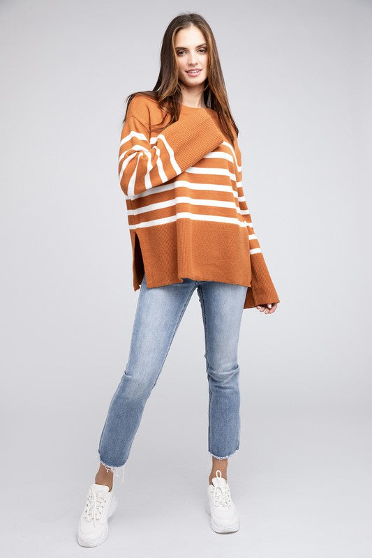 TEEK - Ribbed Hem Stripe Sweater SWEATER TEEK FG   