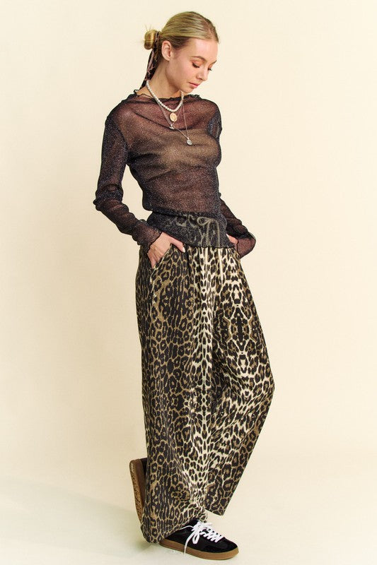 TEEK - Black Glitter Mesh Lettuce Hem Long Sleeve Top TOPS TEEK Trend