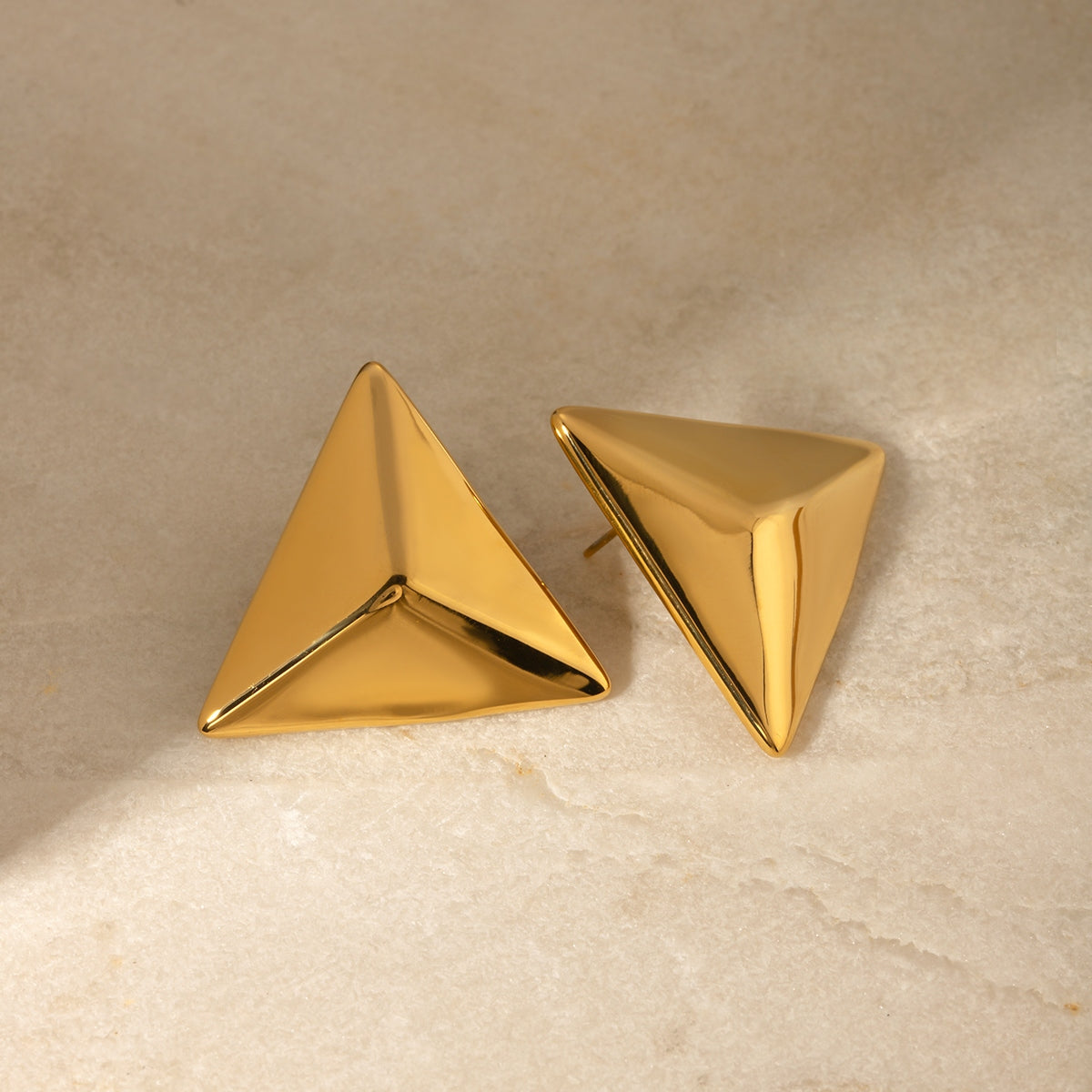 TEEK - Stainless Steel 3D Triangle Earrings JEWELRY TEEK Trend   