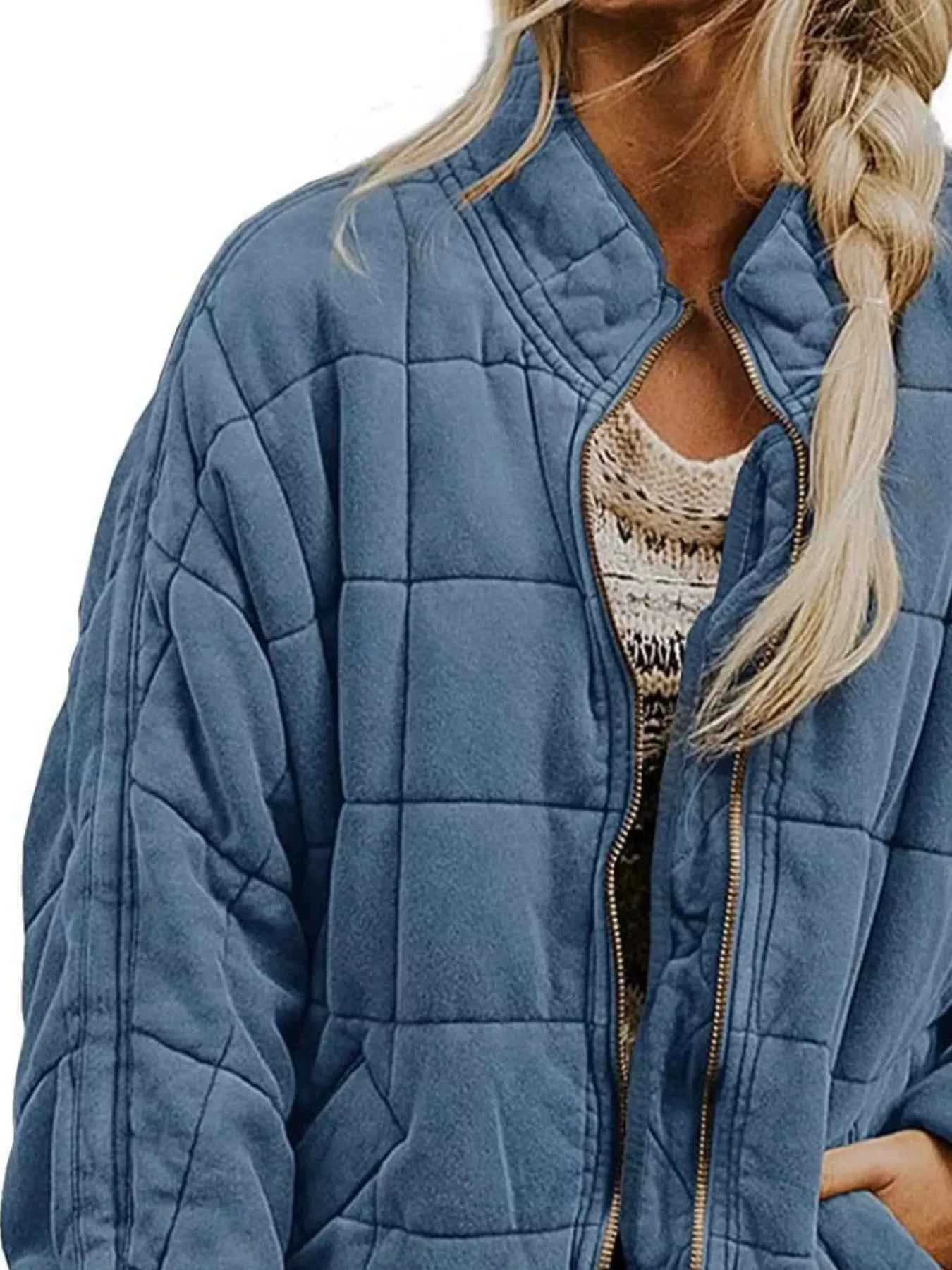 Quilted Zip Up Outerwear