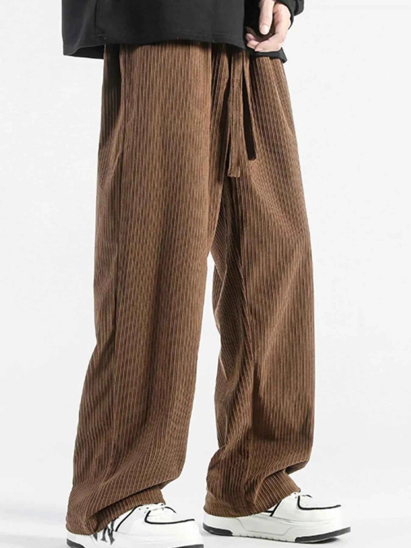 TEEK - Mens Plus Size Casual Drawstring Wide Leg Pants PANTS TEEK Trend