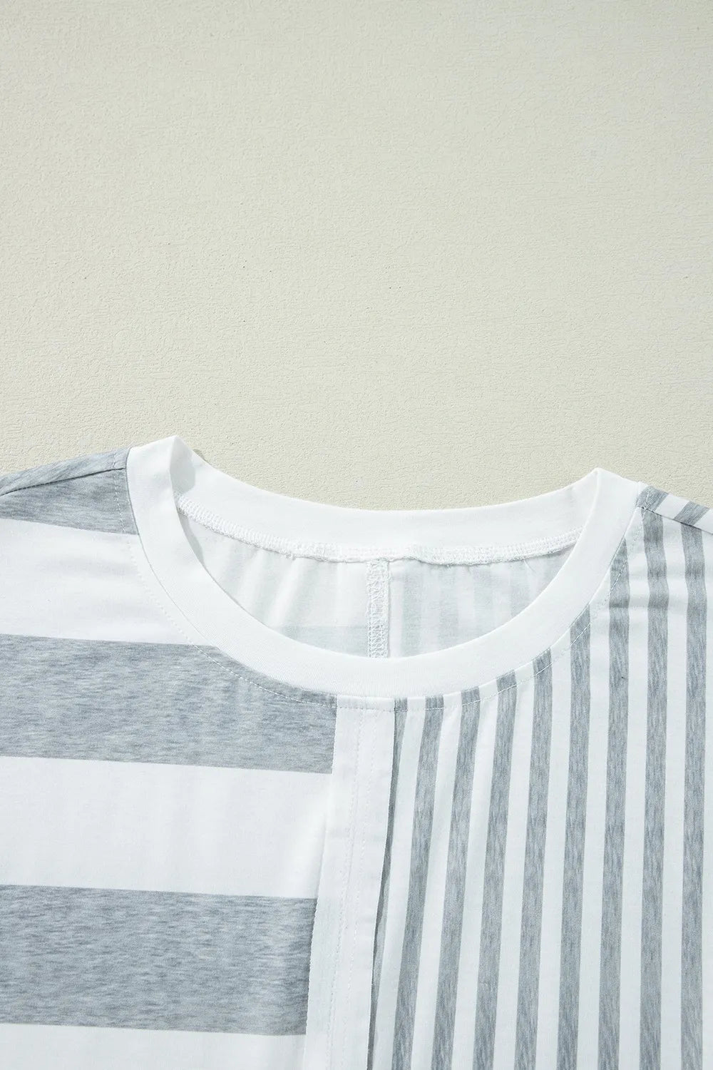 TEEK - Stripe Mixed Short Sleeve Shift Tee Dress DRESS TEEK Trend