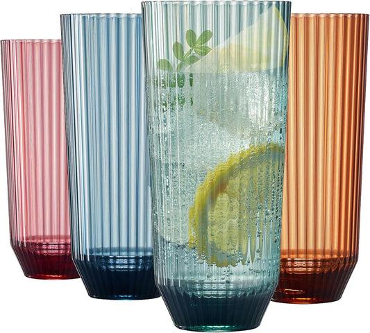 TEEK - Shatterproof European Ribbed Drinking Glasses Set HOME DECOR TEEK KS