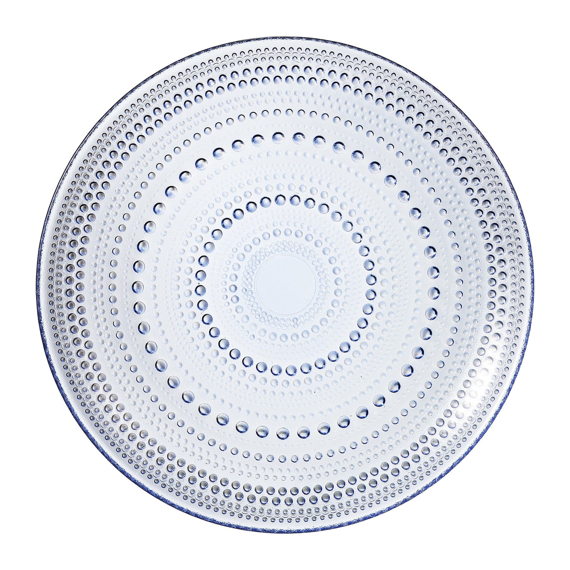 TEEK - Glass Hobnail Dinner or Charger Plates Set | Blue HOME DECOR TEEK KS