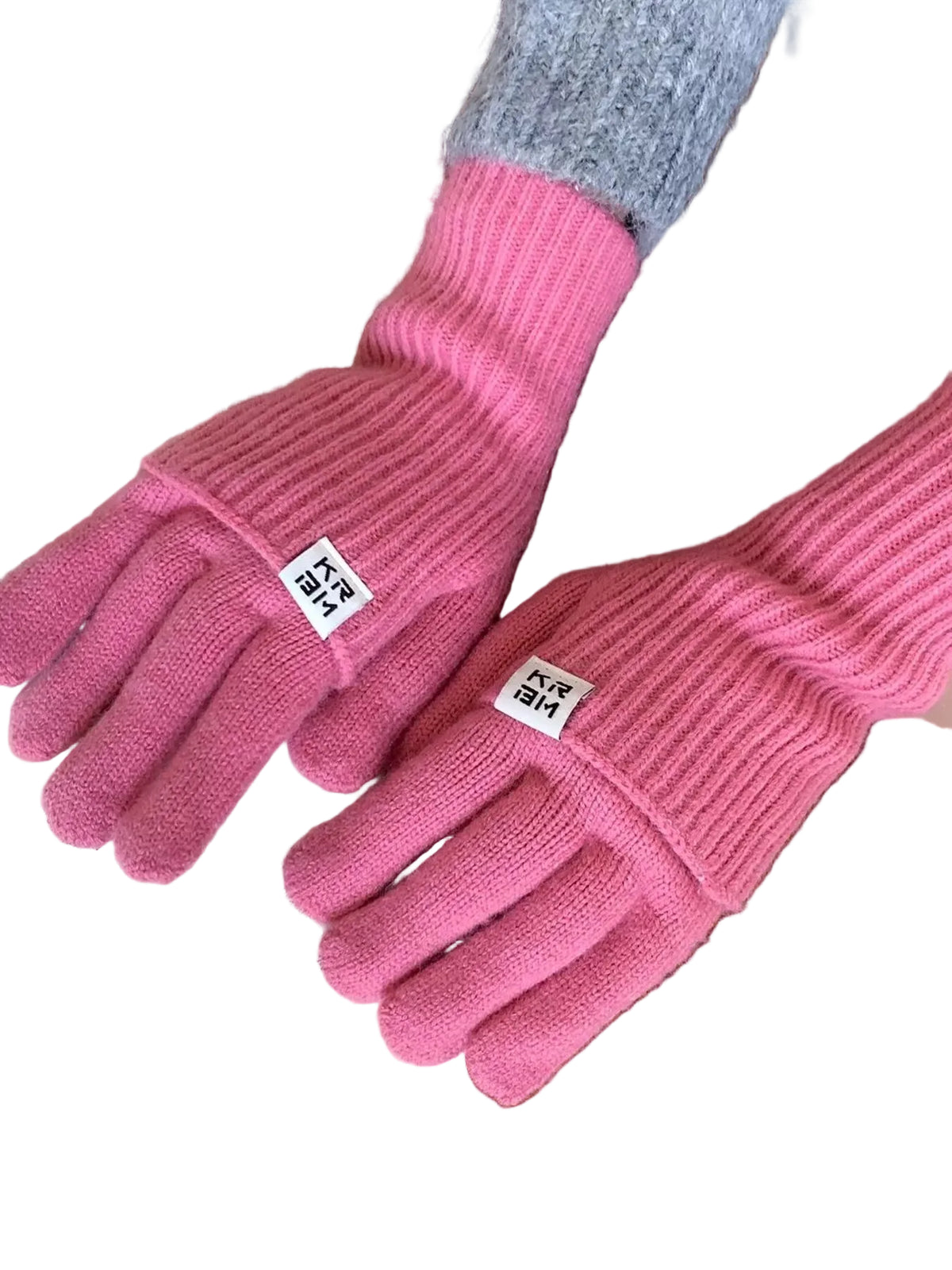 Ribbed Knit Winter Gloves Trendsi Pink One Size