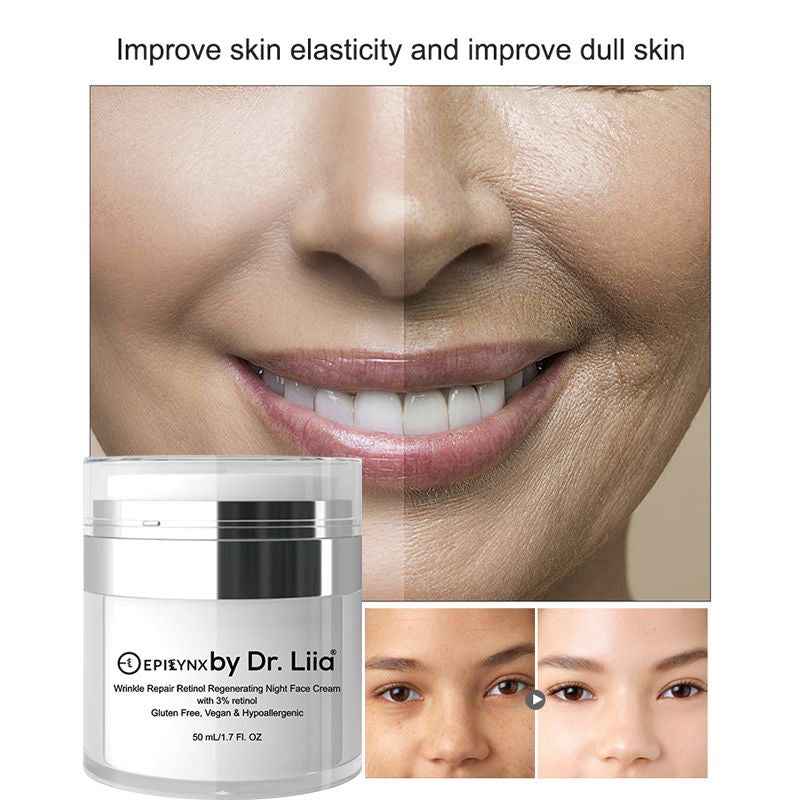 Wrinkle Repair Retinol Night Cream – Vegan, Gluten-Free, Regenerating Anti-Aging Moisturizer Face Creams EpiLynx