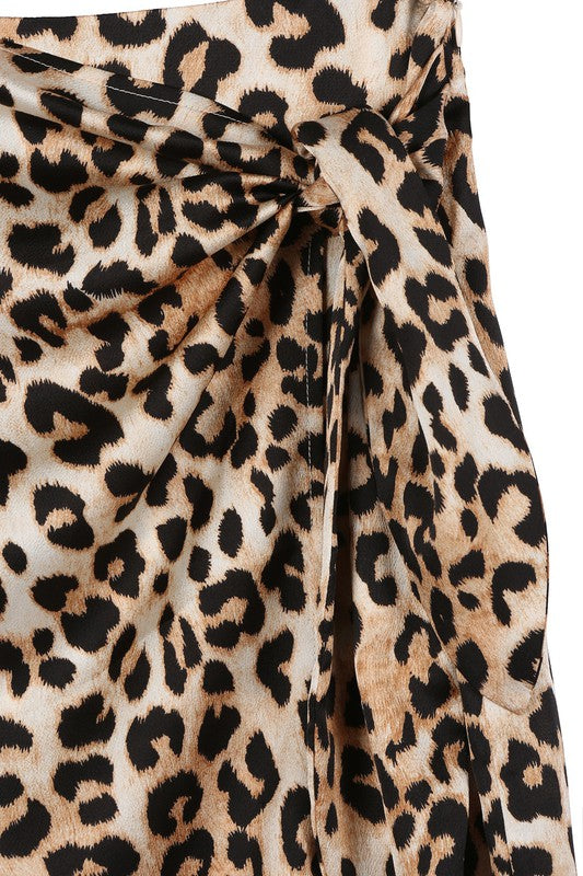 TEEK - Satin Leopard Tie Skirt SKIRT TEEK FG