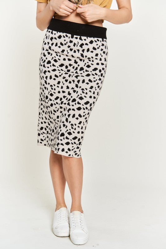 TEEK - PLUS SIZE ANIMAL PRINT SWEATER SKIRT SKIRT TEEK FG   