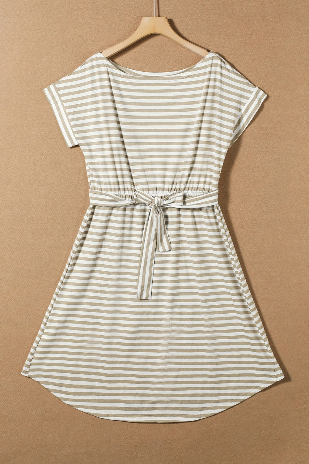 TEEK - Tied Striped Cap Sleeve Dress DRESS TEEK Trend   