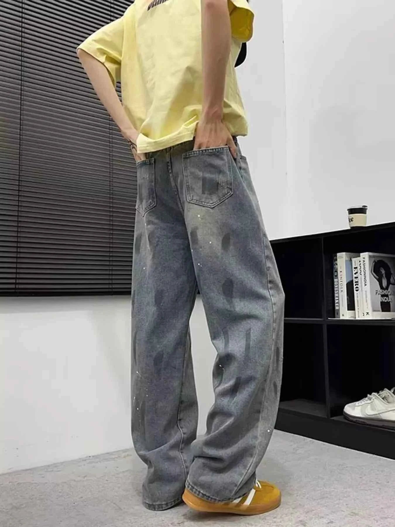 Men's Full Size Wide-Leg Jeans Plus Size Trendsi