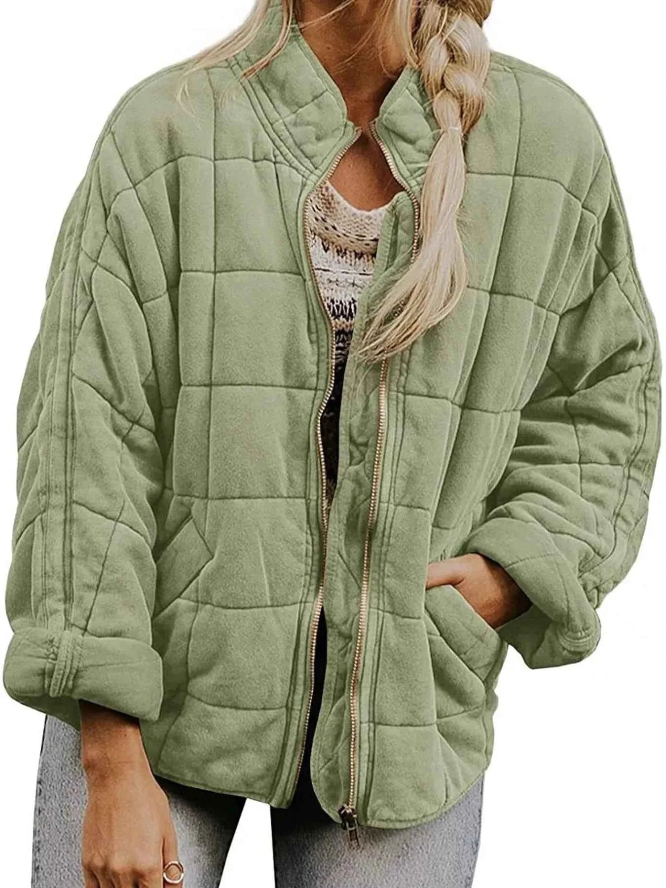TEEK - Quilted Zip Up Outerwear JACKET TEEK Trend Mint Green S