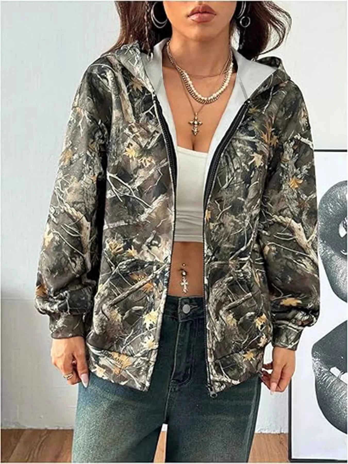 TEEK - Camo Vintage Printed Zip-Up Hoodie JACKET TEEK Trend