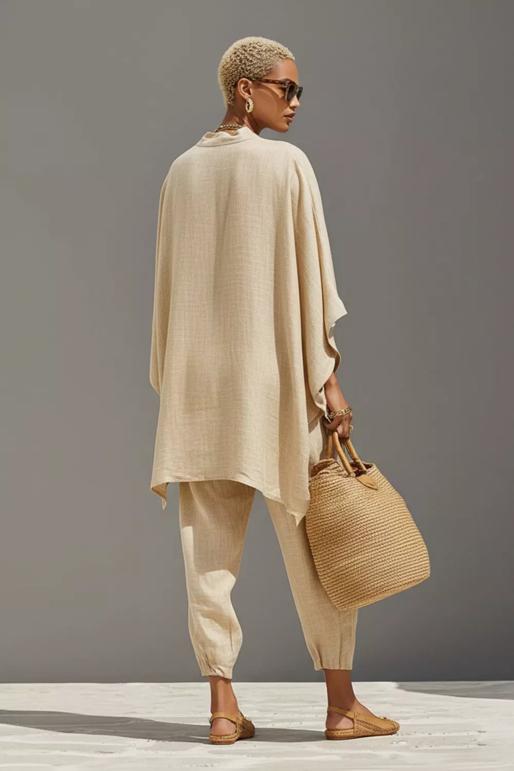 Relaxed Fit Top and Pants Two-Piece Set Trendsi