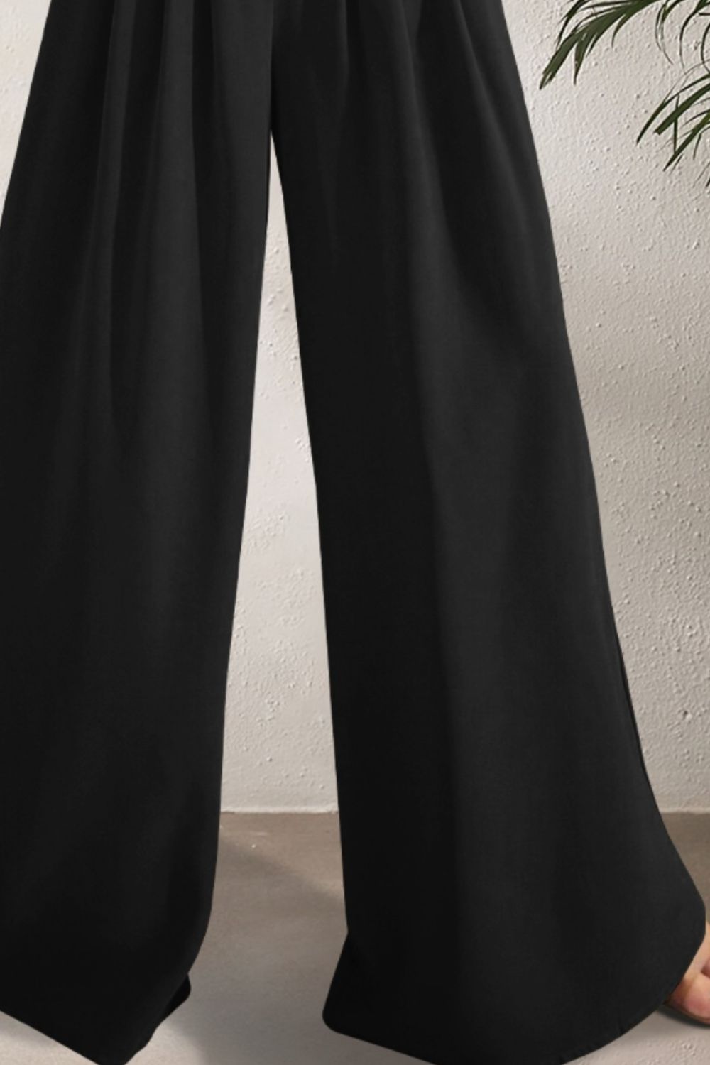 TEEK - High Waist Wide Leg Pleated Pants PANTS TEEK Trend Black S 