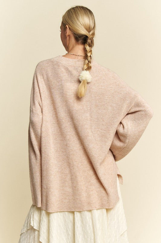 TEEK - Oatmeal High-Low Drop Shoulder Sweater TOPS TEEK Trend
