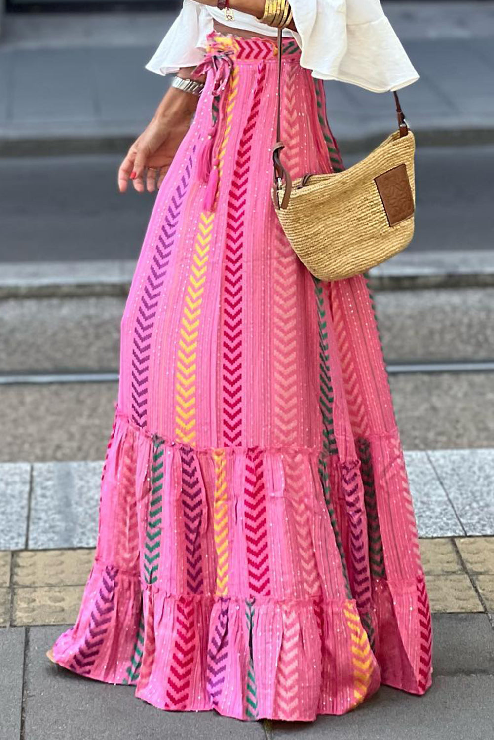 TEEK - Carnation Pink Drawstring High Waist Skirt SKIRT TEEK Trend   