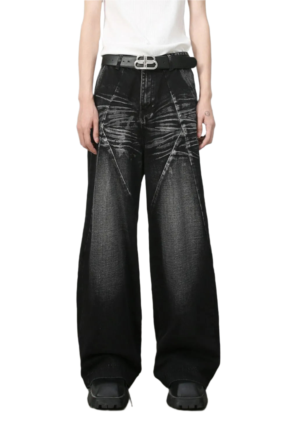 TEEK - Mens Wide Leg Pocketed Dark Jeans JEANS TEEK Trend S