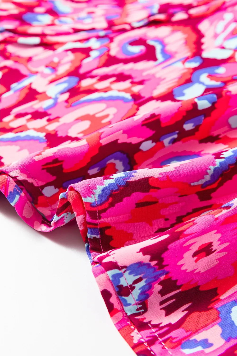 TEEK - Abstract Print V-Neck Half Sleeve Loose Fit Blouse TOPS TEEK Trend