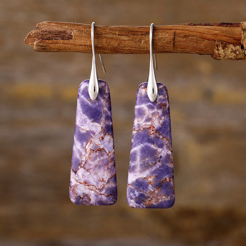 TEEK - Copper Natural Stone Earrings JEWELRY TEEK Trend Purple/Silver  