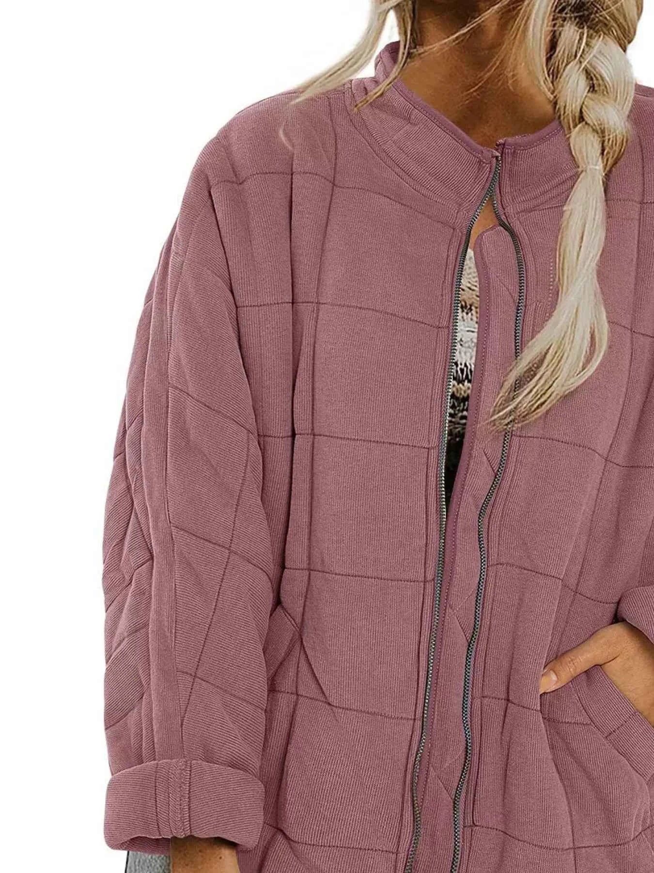 Quilted Zip Up Outerwear