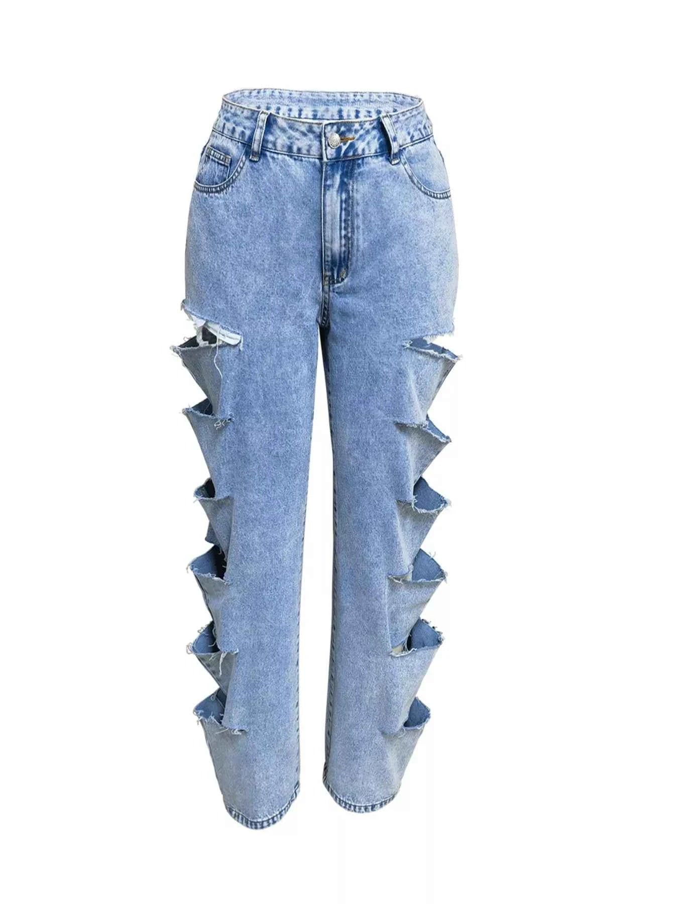 TEEK - Distressed Wide Leg Jeans JEANS TEEK Trend