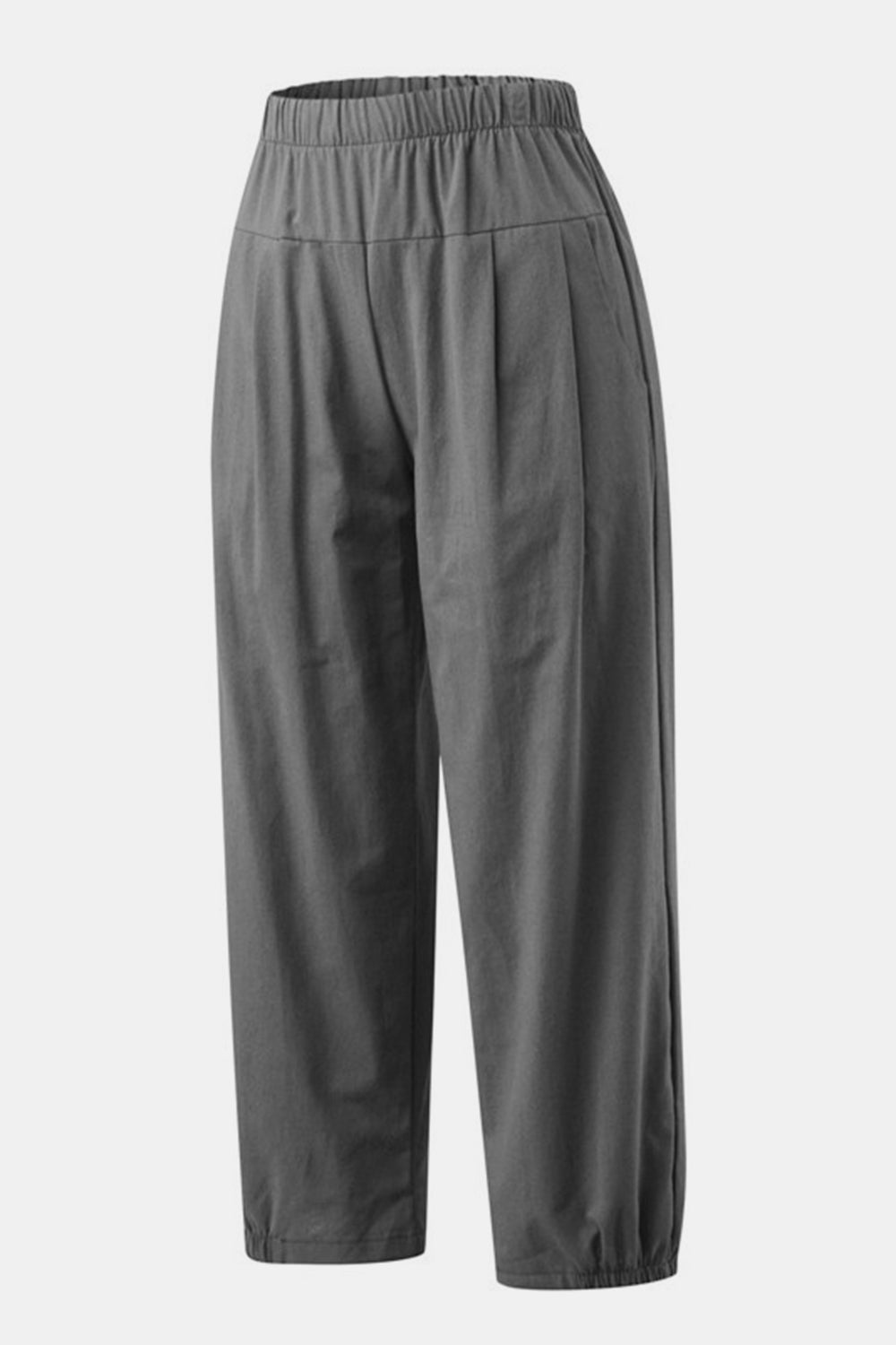 TEEK - Easy Elastic Waist Cropped Pants PANTS TEEK Trend Charcoal S 