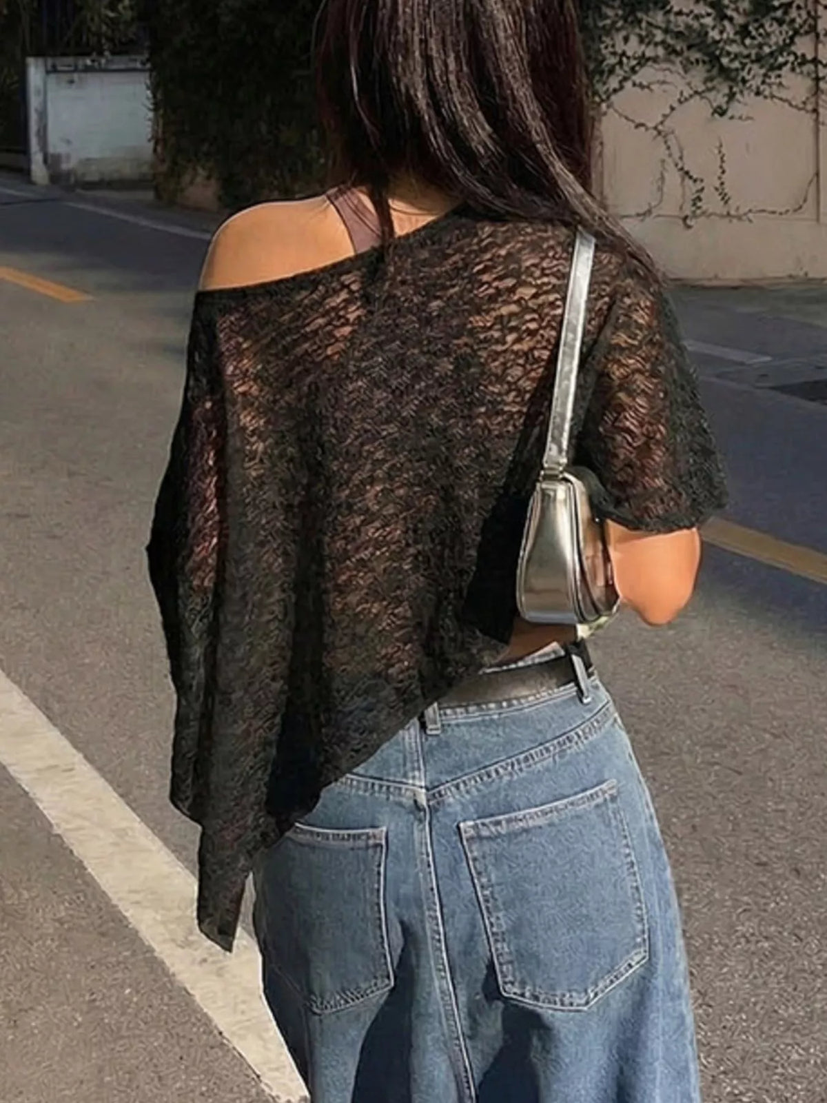 One Shoulder Long Sleeve Cover Up Trendsi