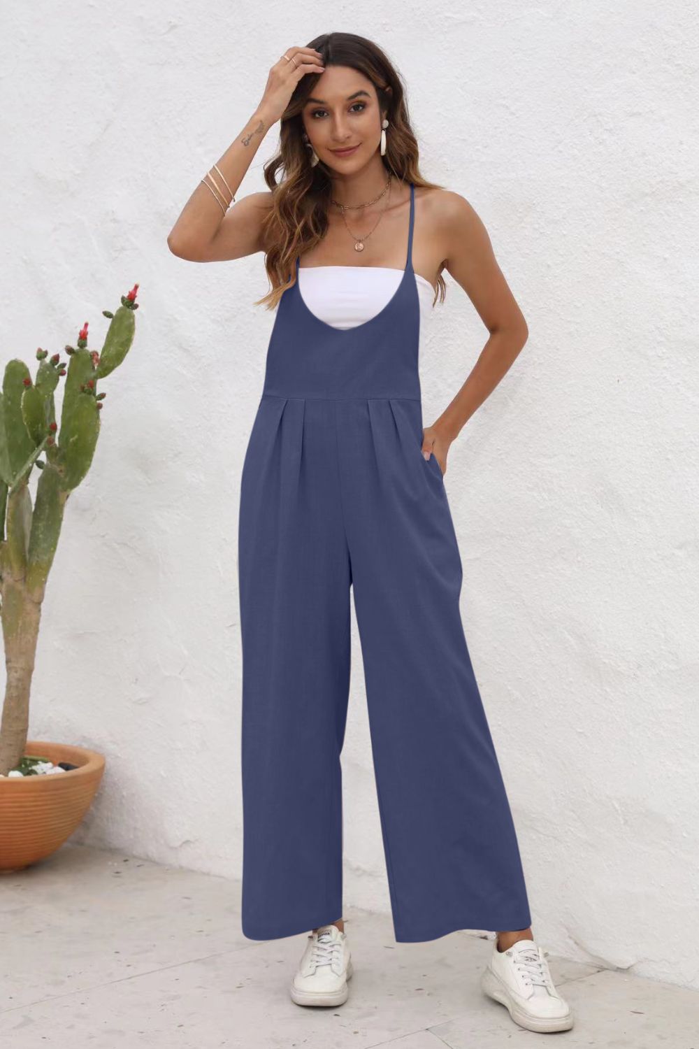 TEEK - Tie Back Sleeveless Wide Leg Jumpsuit JUMPSUIT TEEK Trend   