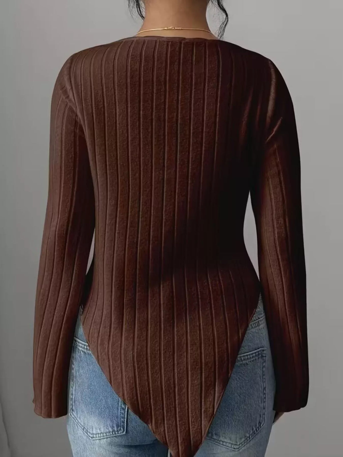 TEEK - Cowl Neck Ribbed Knit Top TOPS TEEK Trend