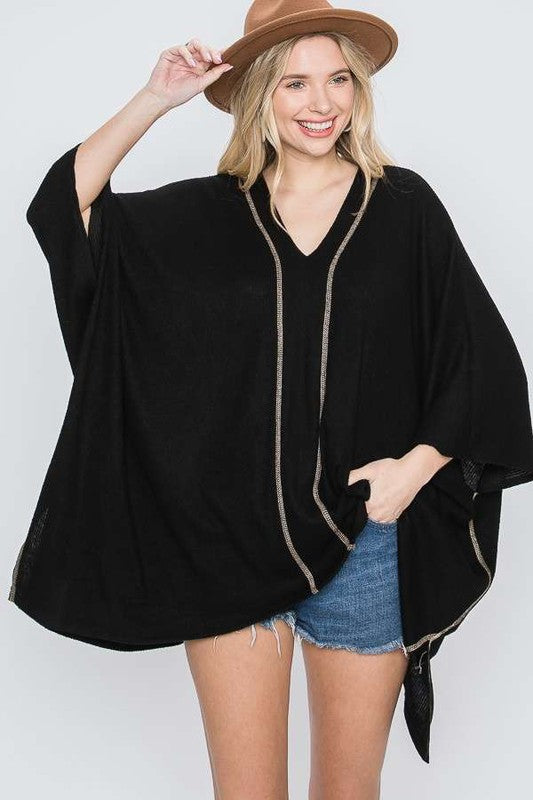 TEEK - V-NECK PONCHO TOP TOPS TEEK FG   