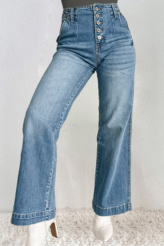 TEEK - Straight Medium Wash Pocketed Jeans JEANS TEEK Trend 6  