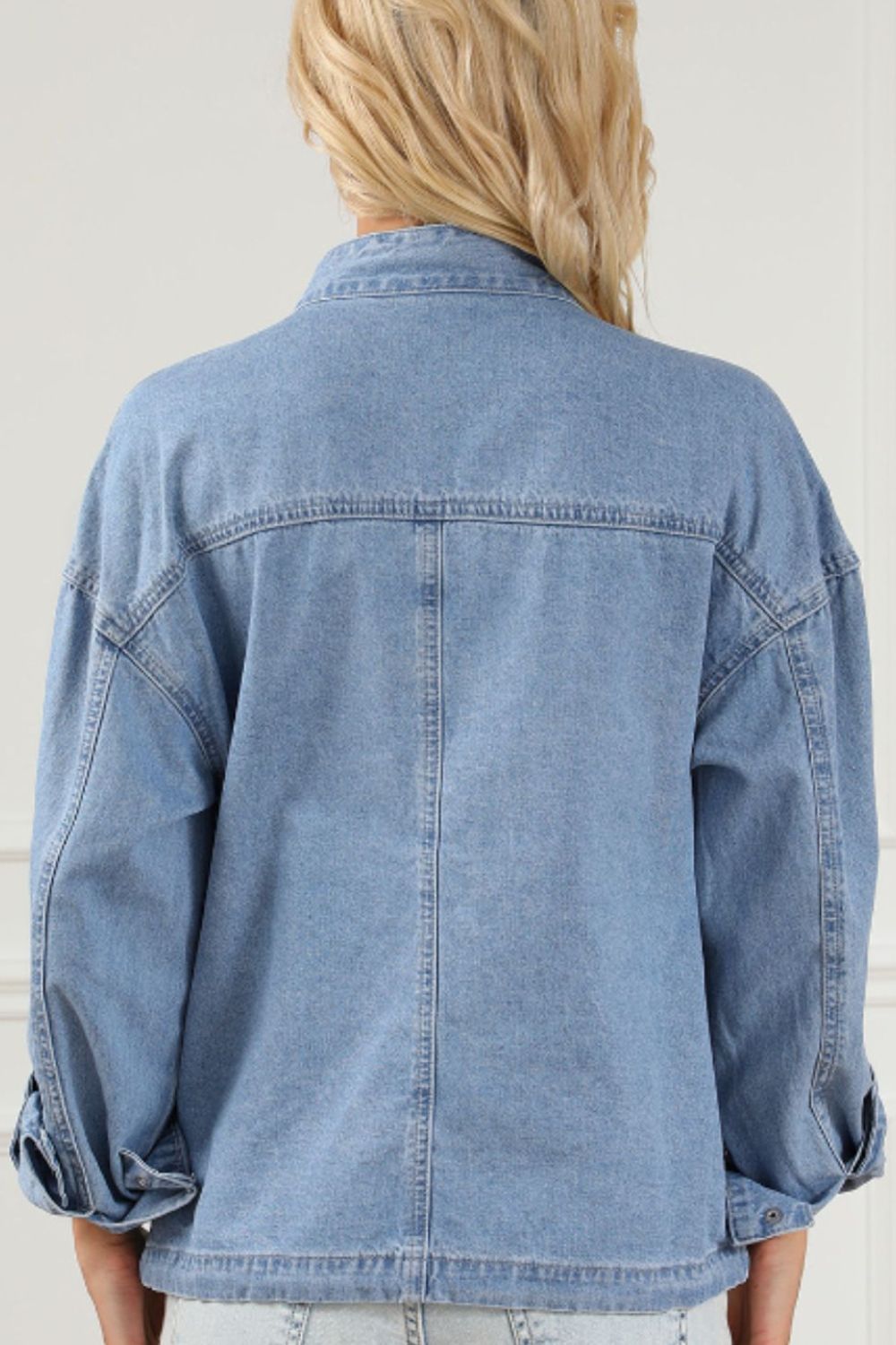 TEEK - Drawstring Snap Down Denim Jacket with Chest Pockets JACKET TEEK Trend