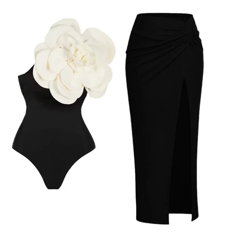 TEEK - Beau Flower Beachwear | Various Styles SWIMWEAR theteekdotcom Swimsuit and skirt S 