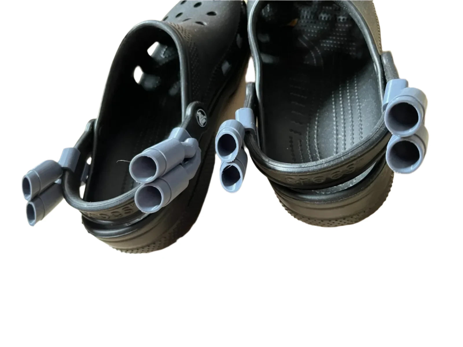 TEEK - One Pair of Grey Twin Muffler Exhaust Sandal Charms SHOELACES theteekdotcom   