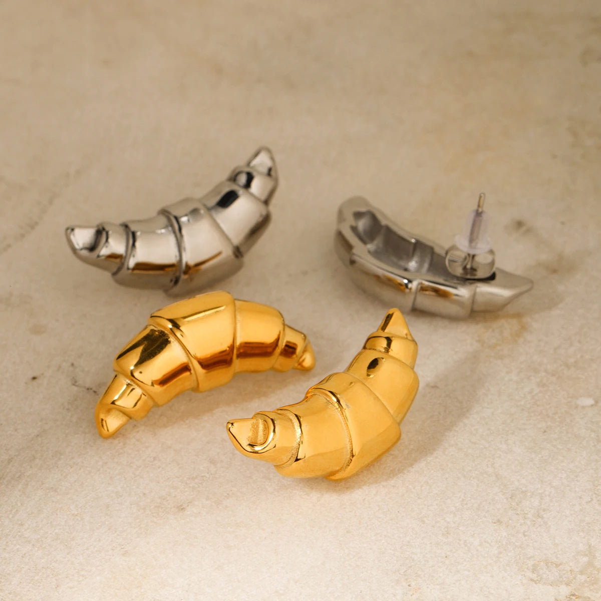 TEEK - Croissant Stud Earrings JEWELRY theteekdotcom