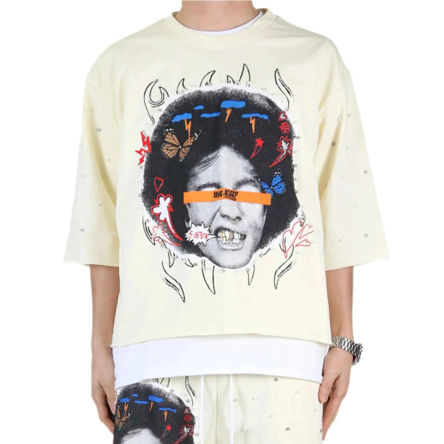 TEEK - TOVAL SN/ Jersey 3/4 Sleeve Crop Top Tee TOPS TEEK LTK S