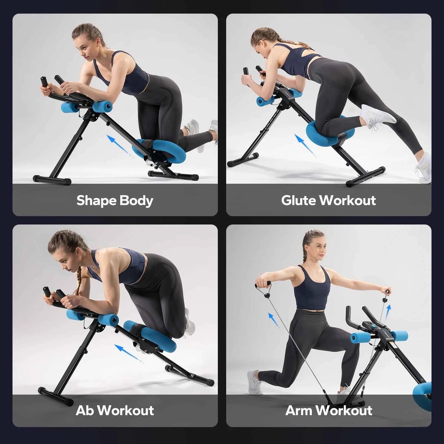 TEEK - Ab Machine Adjustable Workout Foldable Knee Exercise Machine