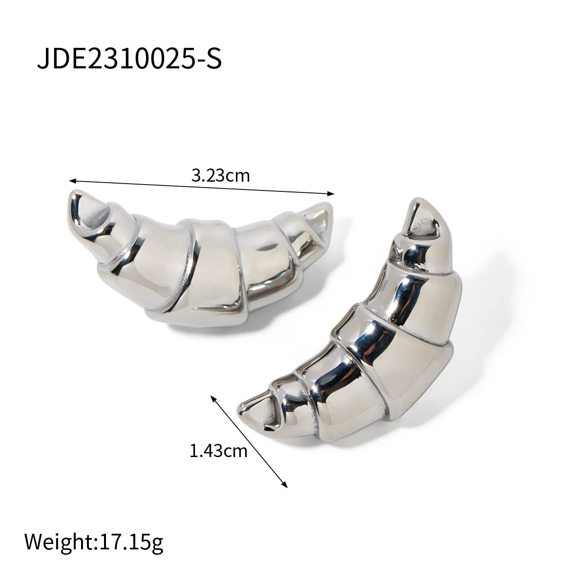 TEEK - Croissant Stud Earrings JEWELRY theteekdotcom Silver