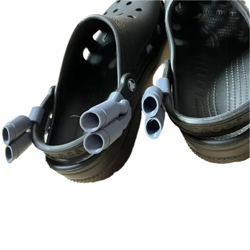 TEEK - One Pair of Grey Twin Muffler Exhaust Sandal Charms SHOELACES theteekdotcom   