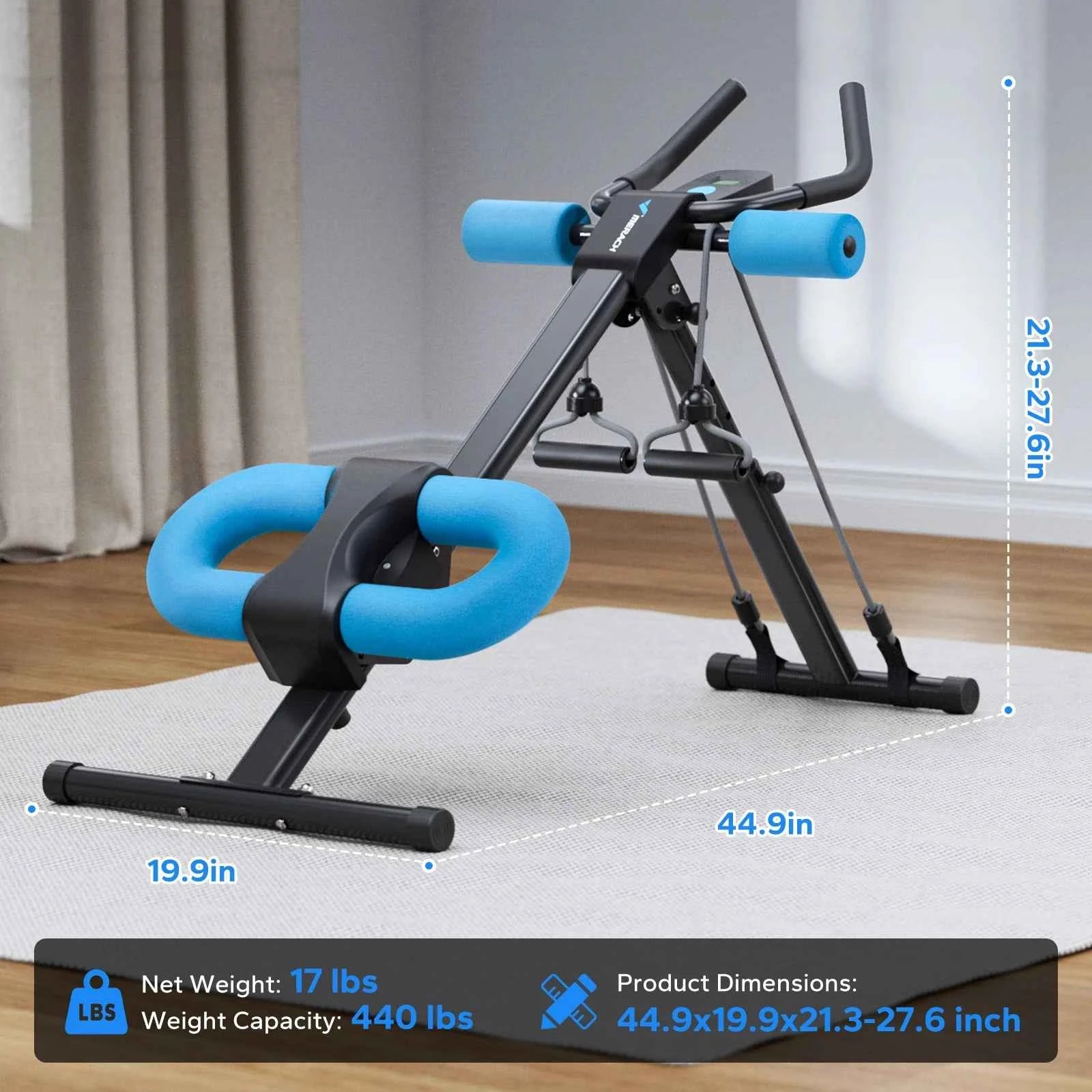 TEEK - Ab Machine Adjustable Workout Foldable Knee Exercise Machine