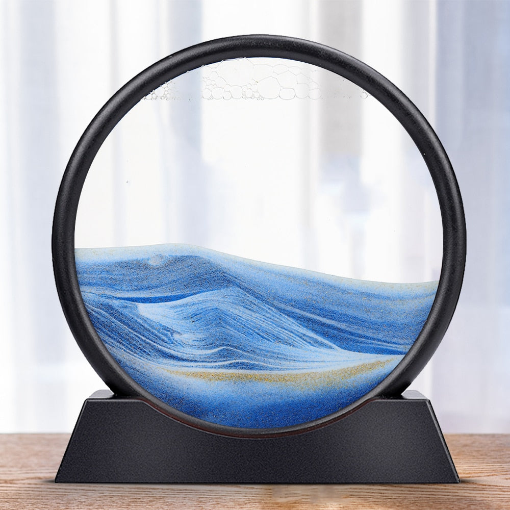 TEEK - Moving Sand Art 3D Hourglass Decor HOME DECOR theteekdotcom Blue 12 inch 