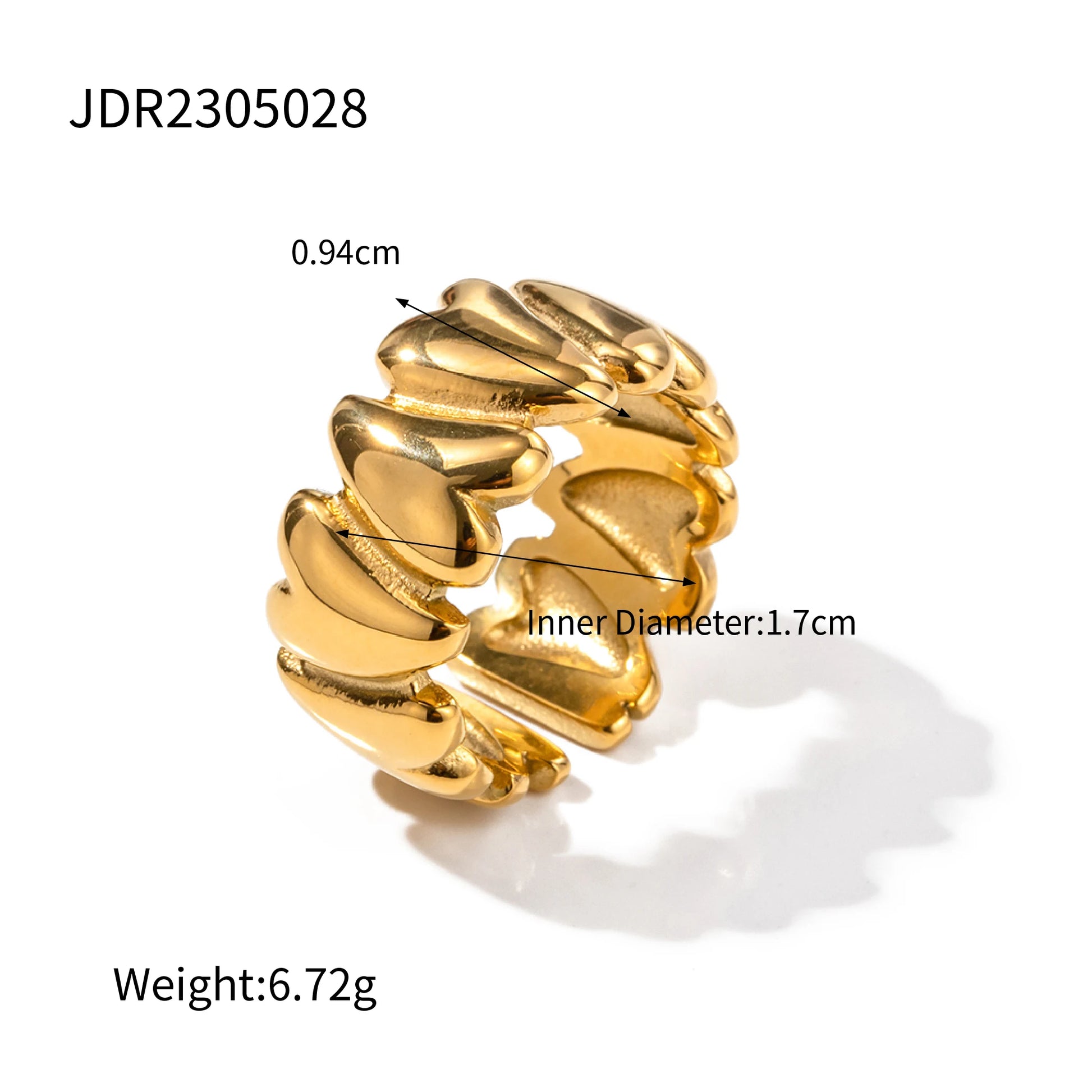 TEEK - Pearl Stainless Steel Gold Color Ring JEWELRY theteekdotcom JDR2305028  