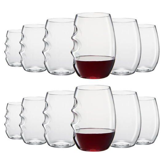 TEEK - Barcelona Acrylic Stemless Finger-Indent Wine Glassware Set HOME DECOR TEEK KS