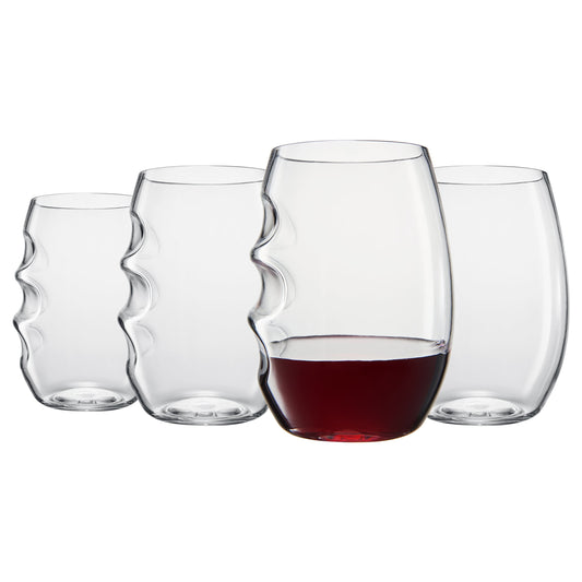 TEEK - Barcelona Acrylic Stemless Finger-Indent Wine Glassware Set HOME DECOR TEEK KS