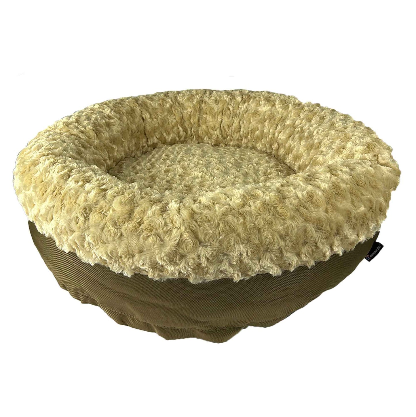 TEEK - Dog Bed - Round Bolstered Furvana™ PET SUPPLIES TEEK AD Medium (31" outer diameter 21" inner diameter) Camel