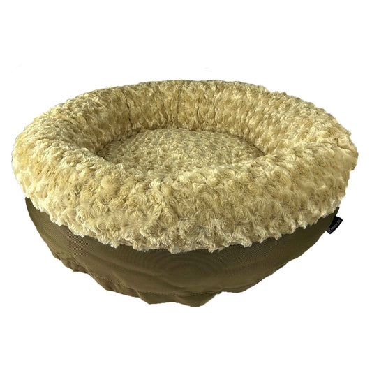 TEEK - Dog Bed - Round Bolstered Furvana™ PET SUPPLIES TEEK AD Medium (31" outer diameter 21" inner diameter) Camel
