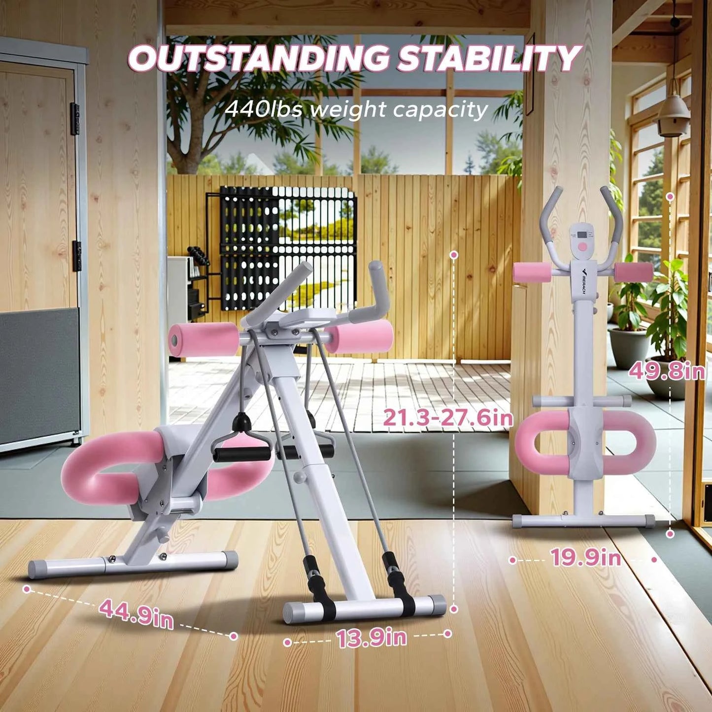 TEEK - Ab Machine Adjustable Workout Foldable Knee Exercise Machine
