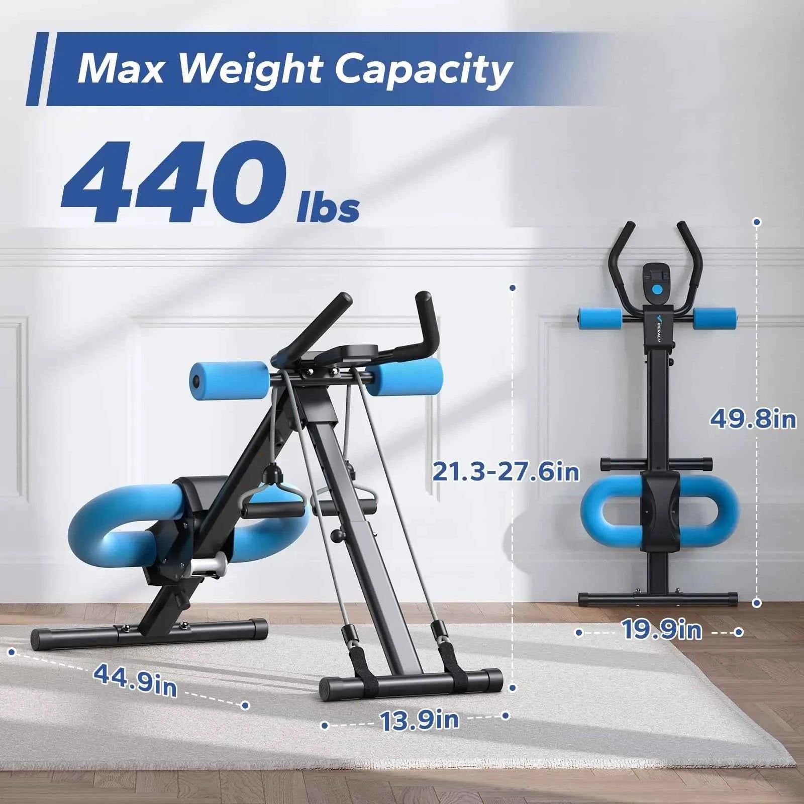 TEEK - Ab Machine Adjustable Workout Foldable Knee Exercise Machine