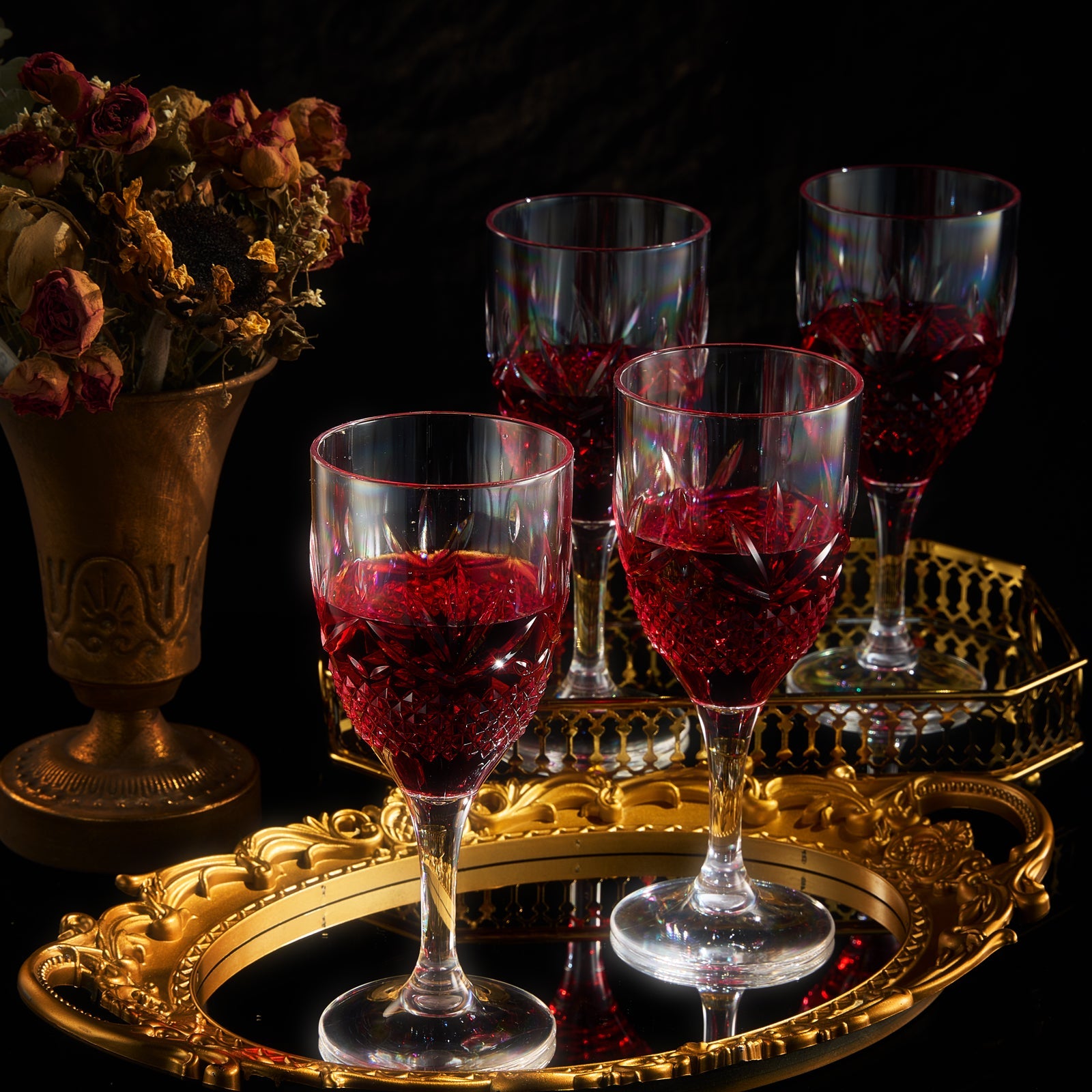 TEEK - Onix Acrylic Crystal Stemmed Wine Glassware Set of 4 HOME DECOR TEEK KS